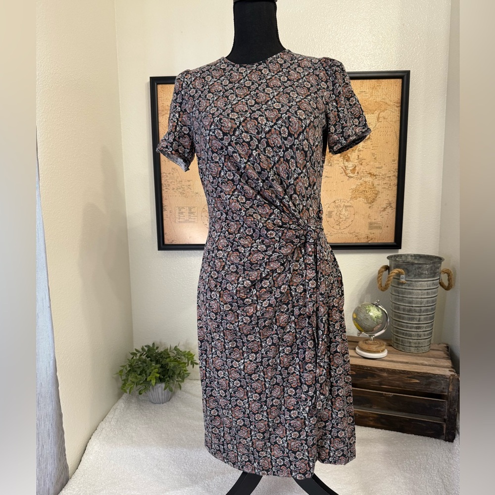 Boden side knot paisley midi dress